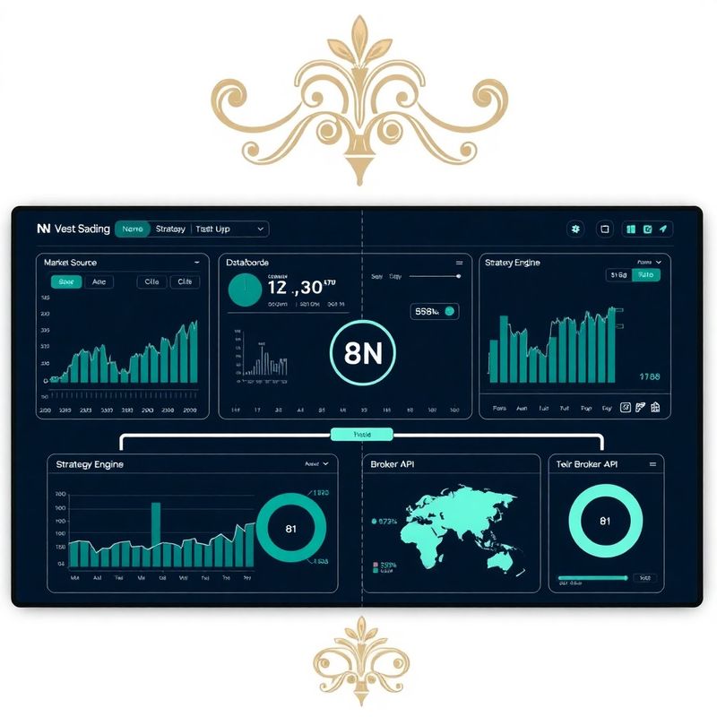 Schéma pipeline propojující data, strategii a brokera